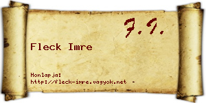Fleck Imre névjegykártya